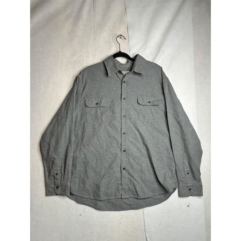 Jachs‎ NY Mens Grey Flannel Button Down Shirt Cotton Blend Long Sleeve 974954 L